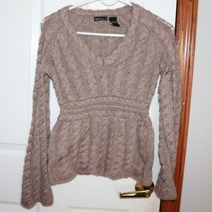 Flattering tan knit sweater